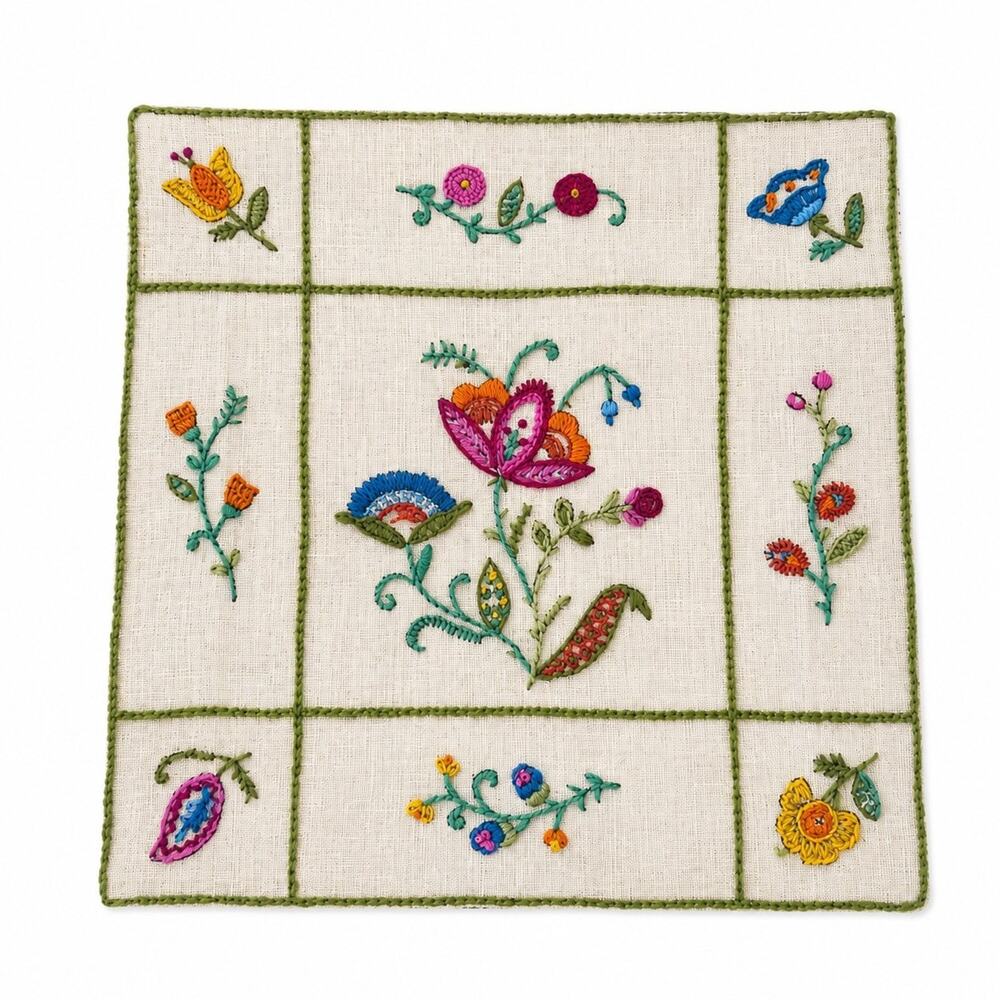 Vintage Hand Embroidered Folk Art Textile Wall Hanging - Picture 1 of 6